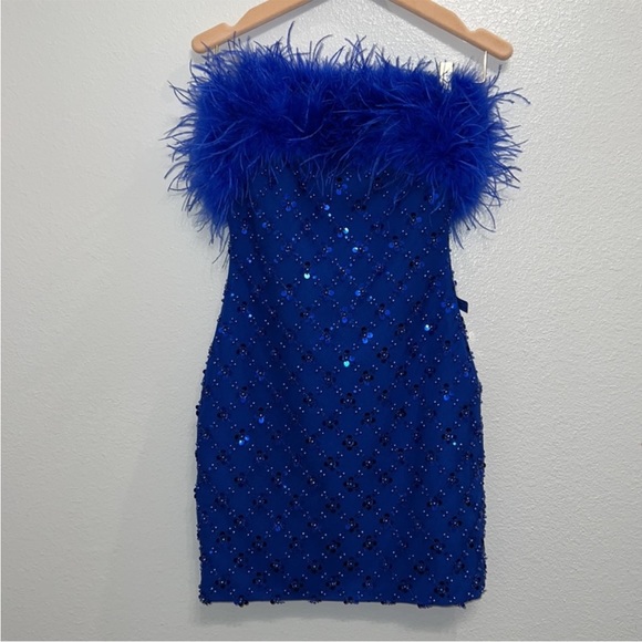 Brand new Royal blue fur dress - Picture 11 of 12